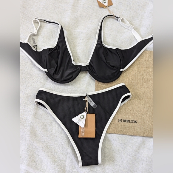 BNWT / Berlook / Small / Medium / Large / XL Contrast Trim Underwire Bikini Set - Picture 2 of 2